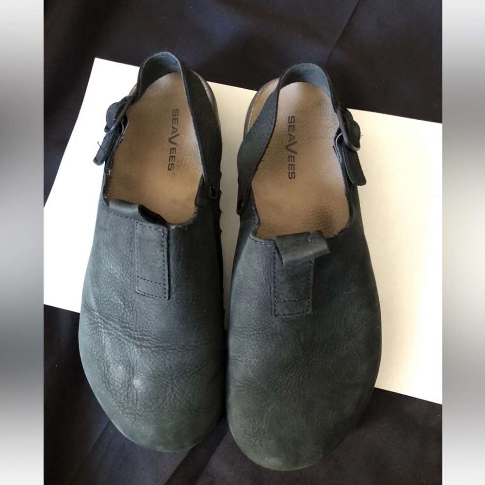 SeaVees Womens Tahoe Trekker Slip On  Leather Strap Clog Shoes Size 11
